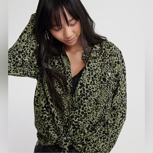 Superdry Buttoned Down Khaki Leopard Print Shirt